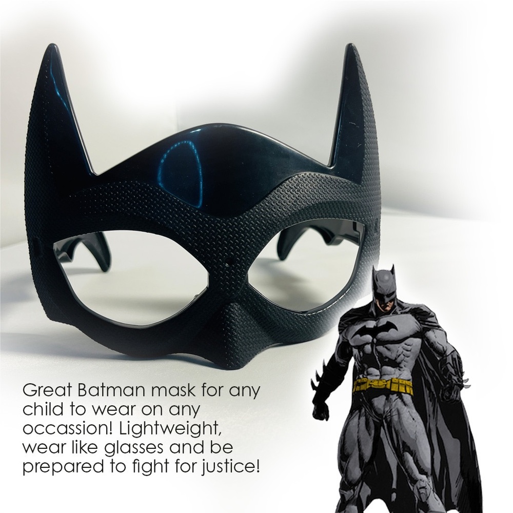 Warner Bros Black Batman Superhero Iconic Bat Ears - Picture 2 of 7